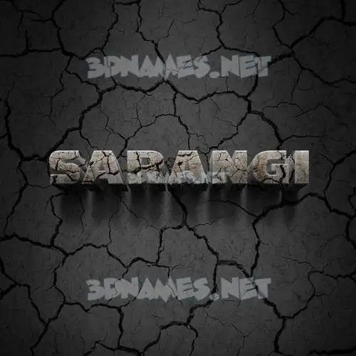sarangi in Cracked Stone style - 3D name wallpaper