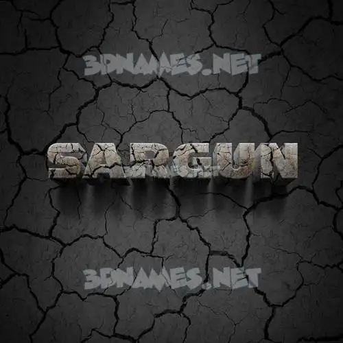 sargun in Cracked Stone style - 3D name wallpaper