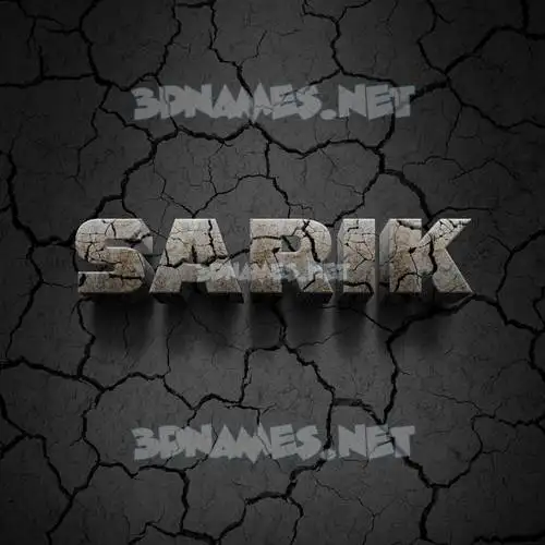 sarik in Cracked Stone style - 3D name wallpaper