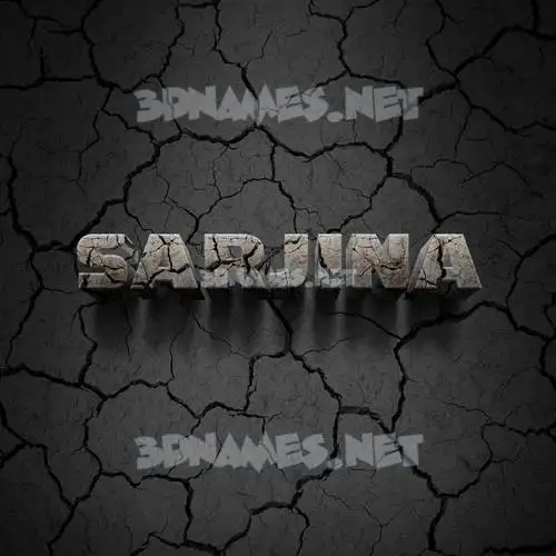sarjina in Cracked Stone style - 3D name wallpaper