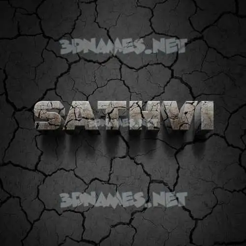 sathvi in Cracked Stone style - 3D name wallpaper