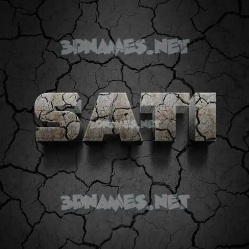 sati in Cracked Stone style - 3D name wallpaper