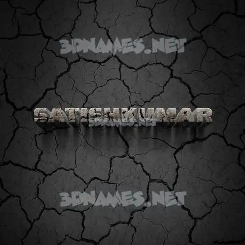 satishkumar in Cracked Stone style - 3D name wallpaper