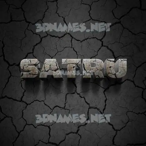 satru in Cracked Stone style - 3D name wallpaper