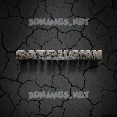 satrughn in Cracked Stone style - 3D name wallpaper