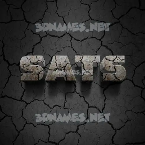 sats in Cracked Stone style - 3D name wallpaper