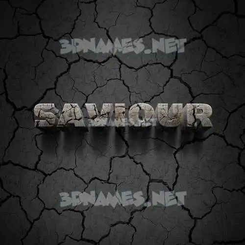 saviour in Cracked Stone style - 3D name wallpaper
