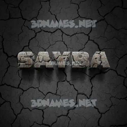 sayba in Cracked Stone style - 3D name wallpaper