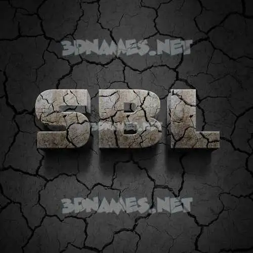 sbl in Cracked Stone style - 3D name wallpaper