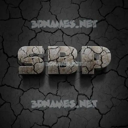 sbp in Cracked Stone style - 3D name wallpaper