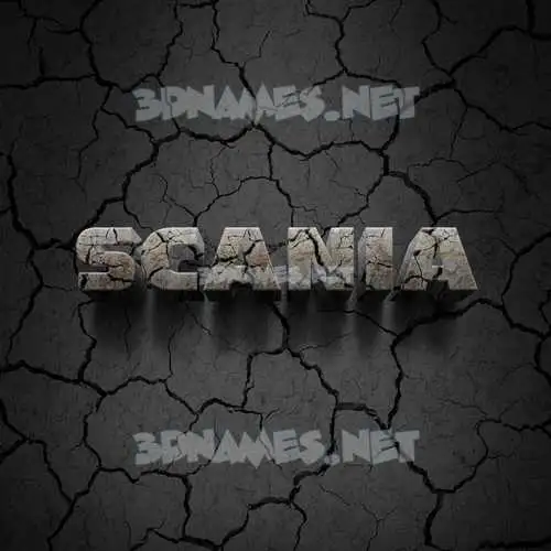 scania in Cracked Stone style - 3D name wallpaper