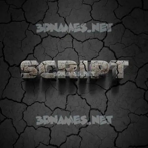 script in Cracked Stone style - 3D name wallpaper