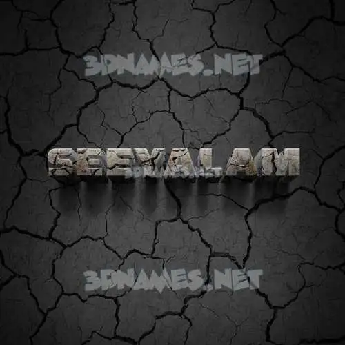 seeyalam in Cracked Stone style - 3D name wallpaper