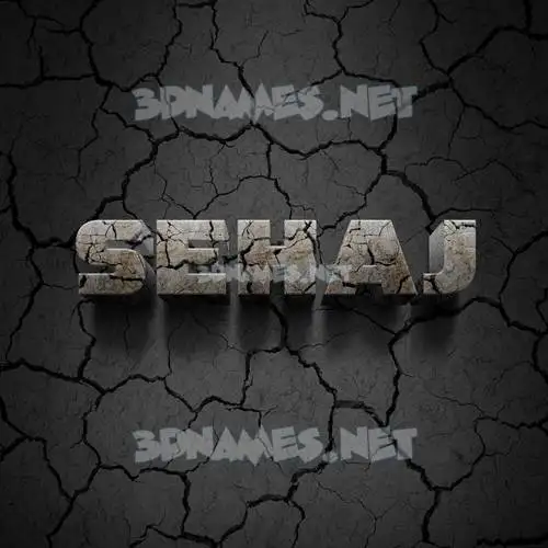 sehaj in Cracked Stone style - 3D name wallpaper