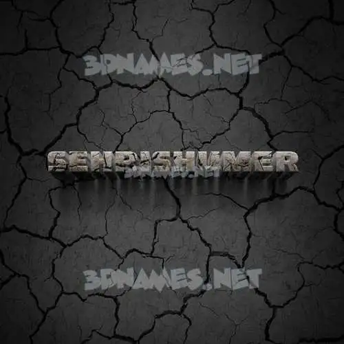 sehrishumer in Cracked Stone style - 3D name wallpaper