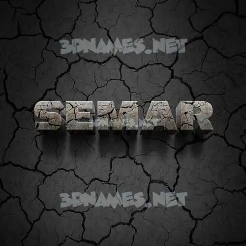 semar in Cracked Stone style - 3D name wallpaper