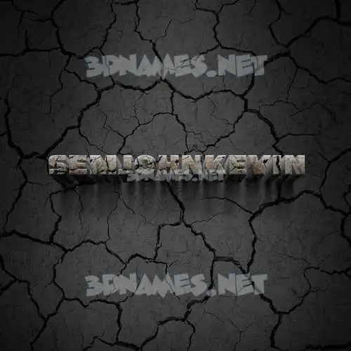 semjohnkevin in Cracked Stone style - 3D name wallpaper
