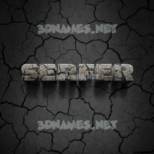 serfer in Cracked Stone style - 3D name wallpaper