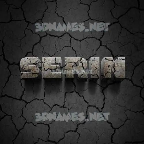 serin in Cracked Stone style - 3D name wallpaper