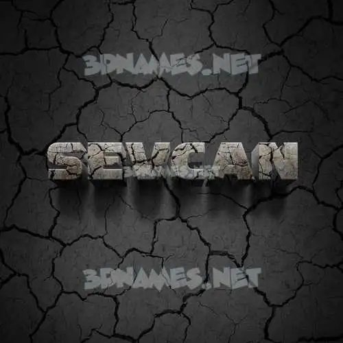 sevcan in Cracked Stone style - 3D name wallpaper