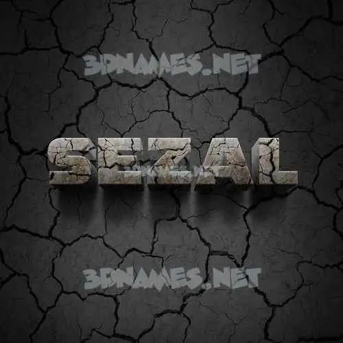 sezal in Cracked Stone style - 3D name wallpaper sezal in Cracked Stone style - 3D name wallpaper