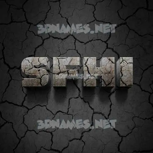 sfhi in Cracked Stone style - 3D name wallpaper sfhi in Cracked Stone style - 3D name wallpaper