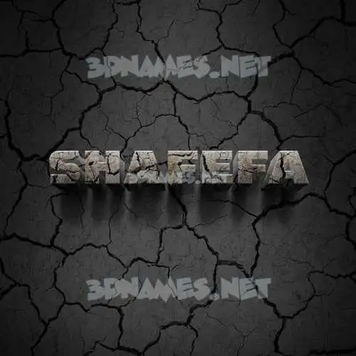 shafefa in Cracked Stone style - 3D name wallpaper