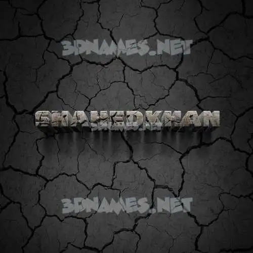 shahedkhan in Cracked Stone style - 3D name wallpaper