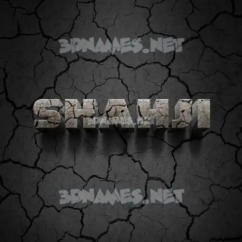shahji in Cracked Stone style - 3D name wallpaper