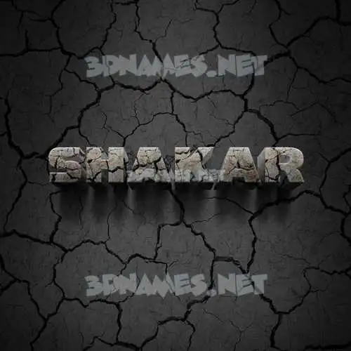 shakar in Cracked Stone style - 3D name wallpaper