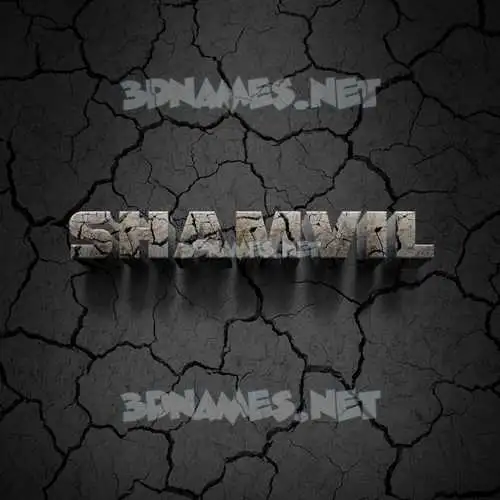 shamvil in Cracked Stone style - 3D name wallpaper