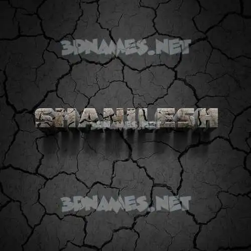 shanilesh in Cracked Stone style - 3D name wallpaper