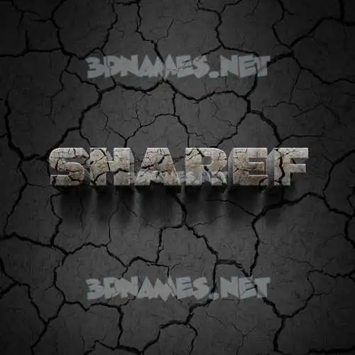 sharef in Cracked Stone style - 3D name wallpaper