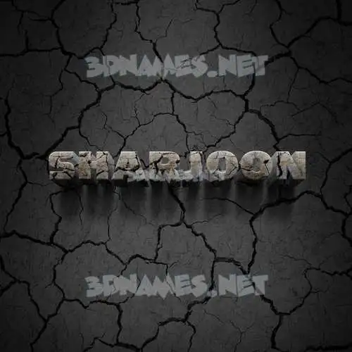 sharjoon in Cracked Stone style - 3D name wallpaper