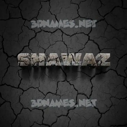 shawaz in Cracked Stone style - 3D name wallpaper