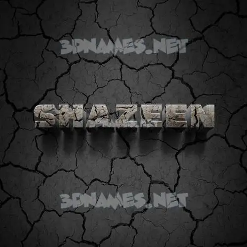 shazeen in Cracked Stone style - 3D name wallpaper
