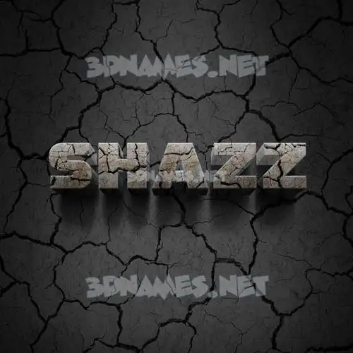 shazz in Cracked Stone style - 3D name wallpaper