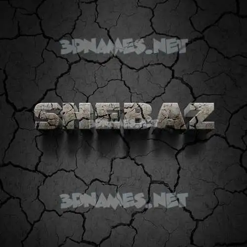 shebaz in Cracked Stone style - 3D name wallpaper