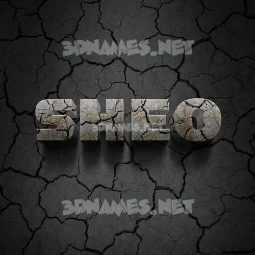 sheo in Cracked Stone style - 3D name wallpaper