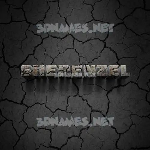 sherenzel in Cracked Stone style - 3D name wallpaper