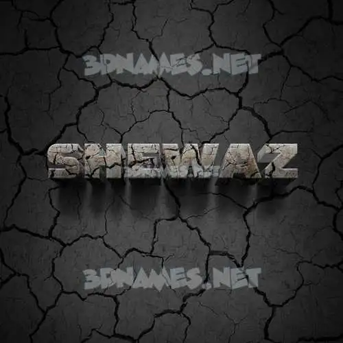 shewaz in Cracked Stone style - 3D name wallpaper