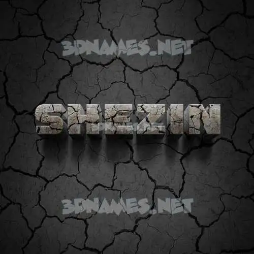 shezin in Cracked Stone style - 3D name wallpaper