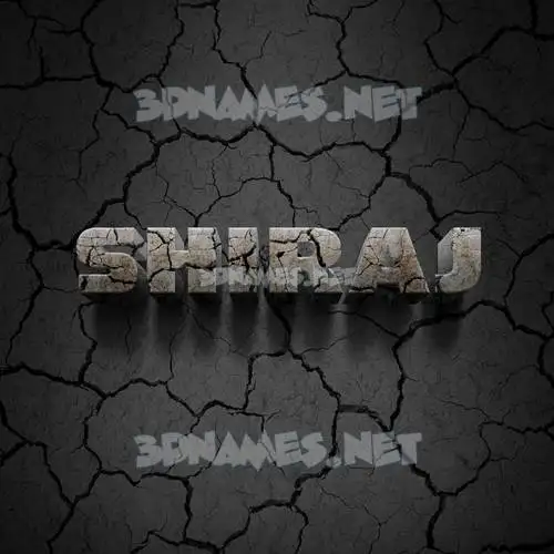 shiraj in Cracked Stone style - 3D name wallpaper