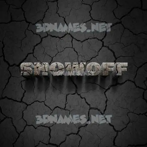 showoff in Cracked Stone style - 3D name wallpaper
