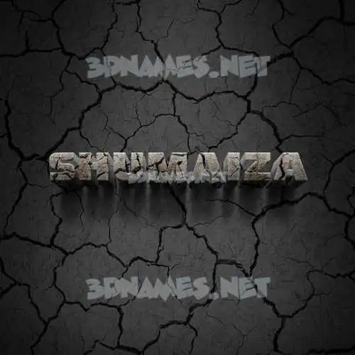 shumaiza in Cracked Stone style - 3D name wallpaper