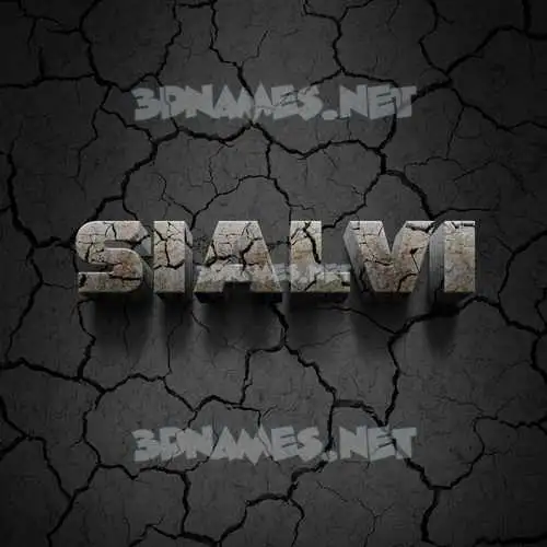sialvi in Cracked Stone style - 3D name wallpaper
