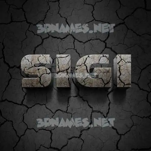 sigi in Cracked Stone style - 3D name wallpaper sigi in Cracked Stone style - 3D name wallpaper