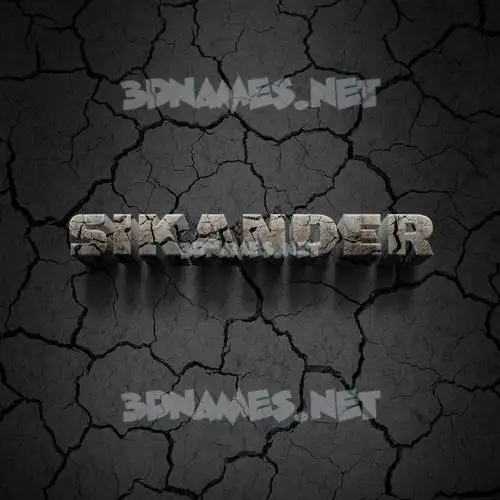 sikander in Cracked Stone style - 3D name wallpaper