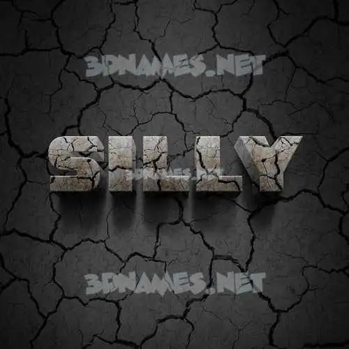 silly in Cracked Stone style - 3D name wallpaper
