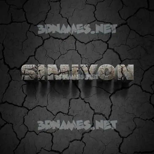 simiyon in Cracked Stone style - 3D name wallpaper